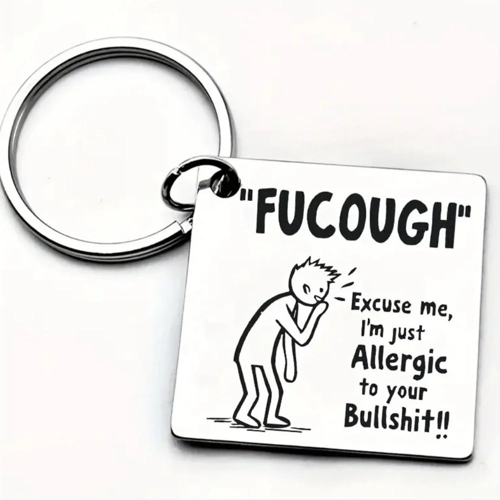Funny Silver Keychain with Cartoon Design, NEW